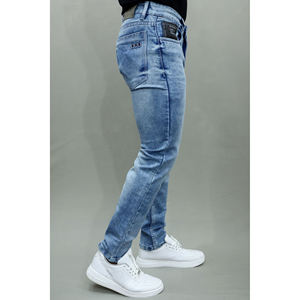 Jeans en denim personnalisés de qualité supérieure à 100%, nouvelle sortie, Gex Men, taille mi-haute, extensible, bleu clair - Product Image 3