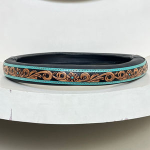 Nuevos accesorios de decoración de coche de cuero hechos a mano personalizados, cubierta antideslizante de cuero de vaca genuino para volante de coche - Product Image 4