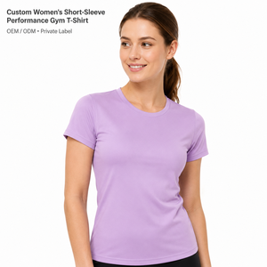 Camiseta Deportiva de Manga Corta Personalizada para Mujer, para Gimnasio, Entrenamiento, Fitness, Marca Privada OEM - Product Image 3