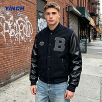Veste de baseball en chenille brodée de haute qualité LAYENNE, manches en cuir, veste de baseball personnalisée pour hommes