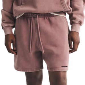 <b>Mens</b> <b>Fleece</b> Sweat <b>Shorts</b> Elastic Waist Drawstring Patch Pockets Relaxed Fit Open Hem Custom Wholesale OEM Manufacturer Suppliers - Product Image 3