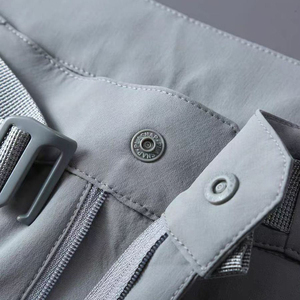 <b>Men's</b> Light Gray Quick Dry Bermuda <b>Shorts</b> With <b>Zip</b> <b>Pockets</b> Casual Sport Style Mid Waist Elastic Closure - Product Image 3