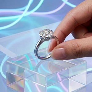 Ensemble de tension de bijoux à la mode de Hong Kong 18K or blanc massif naturel véritable diamant bijoux fins bague de fiançailles pour femme - Product Image 4
