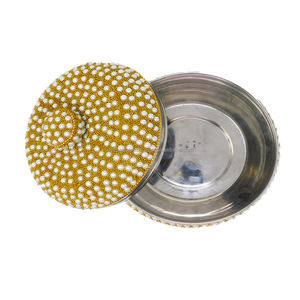 Boîte à bibelots ronde faite à la main, pièce décorative de table pour la maison, boîte magique bleue pour l'affichage de cristaux, pierres ou bagues - Product Image 6