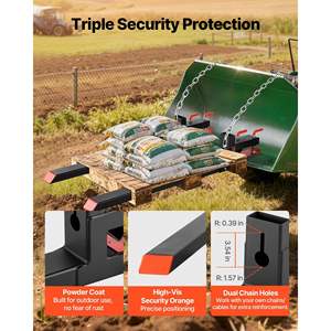 Accessoires de tracteur robustes, godet de chargeur, chargeur à chenilles, fourches à palettes à pince de 4000 lb, longueur totale de 60 pouces, accessoires de chariot élévateur - Product Image 6