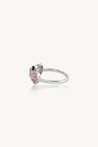 Anillo de Zafiro Rosa y Diamantes en Plata de Ley 92.5 KLSR-11894 - Product Image 5