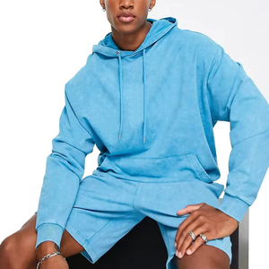 Nouvelle Arrivée Vente Chaude Hommes Hiver Dégradé de Couleurs Tricoté 100% Coton Uni Oversize Streetwear Perlé 320g Sweats à Capuche Vente en Gros - Product Image 5