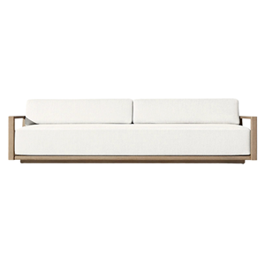 Canapé d'extérieur contemporain de luxe, structure en teck massif, corde tressée, canapé de patio, salon de jardin de luxe, mobilier pour villa et hôtel - Product Image 4