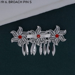 Broche de créateur plaquée argent de style français traditionnel MIJ, broche ethnique pour femme, idéale pour les mariages, broches de style arabe lourdes - Product Image 2