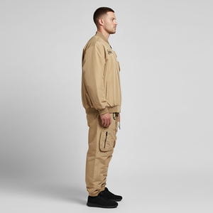 Conjunto de Chándal Cortavientos Sólido Casual de Moda Urbana para Hombre, Venta al por Mayor OEM, Personalizable, Transpirable, de Invierno - Product Image 4