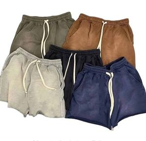 กางเกงขาสั้นผู้ชาย โพลีเอสเตอร์ 100% ผ้าซักแล้ว สีพื้น สไตล์ลำลอง ใส่สบายช่วงฤดูร้อน เอวยางยืด มีเชือกผูก สตรีทแวร์ แห้งเร็ว ระบายอากาศได้ดี - Product Image 1