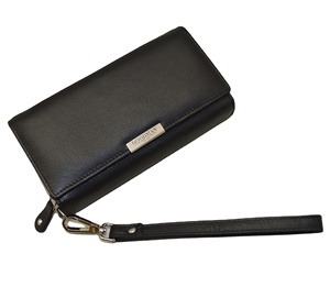 Portefeuille long en cuir véritable Goodman, fermeture à glissière, multifonctionnel, minimaliste, unisexe, usage quotidien - Product Image 1