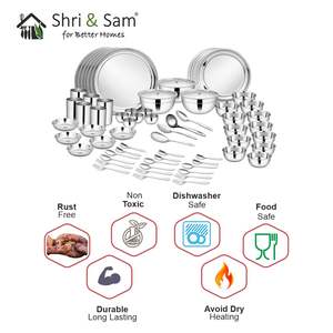 Juego de cena de acero inoxidable 68 PCS para 6 personas Juegos de vajilla Premium Shagun - Product Image 3