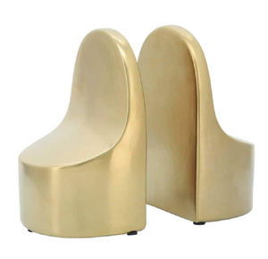 Sujetalibros modernos minimalistas con forma de luna creciente dorada, una adición celestial para cualquier hogar contemporáneo; disponibles a precios de mayorista. - Product Image 3