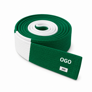 Cinturón de Taekwondo Verde y Blanco Personalizado de 1.8M, Equipo de Entrenamiento de Artes Marciales Duradero Unisex, Precio al por Mayor, Diseño Personalizado OEM - Product Image 6