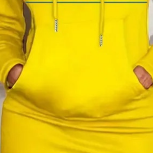 Robe de sport décontractée à capuche pour femme, manches longues, avec cordon de serrage et poches, chaude et confortable pour l'extérieur, OEM ODM - Product Image 5