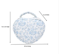 Tas Pernikahan Baru Berbentuk Hati Netral Gender, Kapasitas Besar, Motif Bunga Kecil, Kain Katun Berlapis Portabel, Desain Lucu