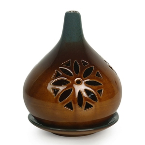 Portavelas de cerámica de estilo moderno y elegante, minimalista, geométrico, con forma de casa. - Product Image 1