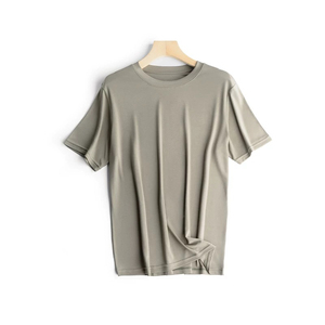 T-shirts pour hommes de haute qualité en gros, blancs, 47% modal, 47% coton, 6% élasthanne, impression personnalisée, t-shirts unis, t-shirts avec logo imprimé - Product Image 6