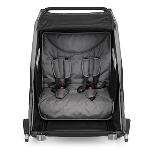 TC-2024T Lightweight Design 3-IN 1 Twin Baby Bike <b>Trailer</b> with Aluminum Frame 8" Front EVA Swivel Wheel for Outdoor Adventures - Product Image 6