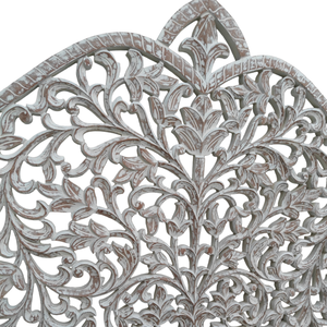 Tête de lit Smart Art en bois sculpté, finition blanchie, style Boho côtier, format Cal King, en bois d'ingénierie, fixation murale, mobilier de chambre, décoration intérieure - Product Image 5