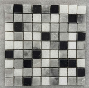 Square Light Grey Marble <b>Mosaic</b> Tile Matte Surface Water Resistant Eco-Friendly 8mm Thick 5 Year Warranty Modern Interior Wall - Product Image 4