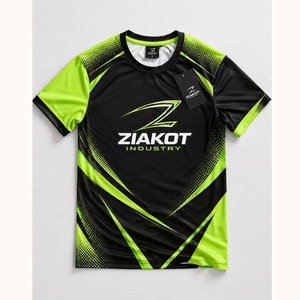 T-shirt de performance personnalisé vert néon et noir de l'industrie Ziakot (2) - Product Image 1