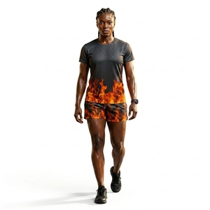 Digital Printed Autumn Set Men Short Sleeve T-<b>Shirt</b> Matching Shorts Unisex Polyester Shorts Sports Jersey Set Quick Dry - Product Image 3