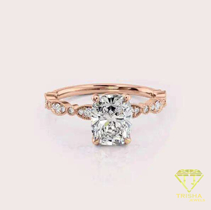 <b>Indian</b> Manufactured Moissanite Engagement <b>Ring</b> for Fine Jewelry Lovers Wedding Celebration and Engagement Available For Sale - Product Image 3