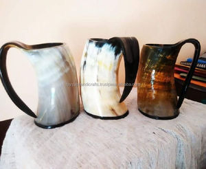 Taza de Cuerno Vikingo Natural de Alta Calidad, Taza de Cuerno de Búfalo de la India - Product Image 1