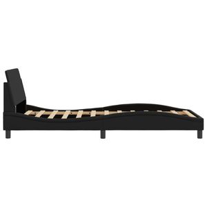 Base de Cama Individual de Cuero Sintético Negro, Madera Contrachapada con Estructura Metálica - Product Image 5