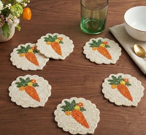Posavasos de lujo con bordado de huevo de Pascua y cuentas, coloridos y decorativos, para mesa de comedor y mesa de café. - Product Image 2