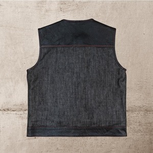Chaleco de Cuero Estilo Western con Estampado de Serpiente para Motociclistas - Product Image 2