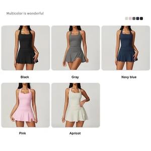 Women Tennis <b>Skirts</b> 2 Piece Suit Clothing Yoga Set Gym Tennis Suit Set Tennis <b>Skirt</b> - Product Image 2