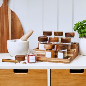 Handcrafted Acacia Wood 4-Tier Spice Rack Organizer - Wholesale Kitchen <b>Storage</b> - Product Image 3
