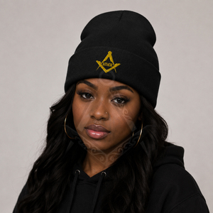 Casquette de Franc-Maçonnerie Héritage Grecque : Vêtements de Fraternité, Sœurauté et Sororité, Noire et Dorée - Product Image 4