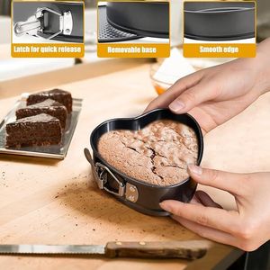 Set di 3 Teglie a Cerniera (4 e 9 Pollici) Antiaderenti in Acciaio al Carbonio, a Prova di Perdite, con Fondo Rimovibile per Cheesecake e Altri Dolci - Product Image 5