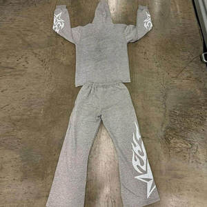Conjunto de chándal con capucha para hombre, estampado brillante, letras de diamantes de imitación, marca Born Pain, sudadera y pantalones de manga larga, ajuste regular - Product Image 6
