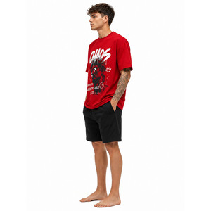 เสื้อยืดสตรีทแวร์ทรงโอเวอร์ไซส์ คอตตอน 240 GSM ระบายอากาศได้ดี เป็นมิตรกับสิ่งแวดล้อม พร้อมโลโก้ด้านหน้า แบบยูนิเซ็กซ์  รับผลิตเสื้อผ้าตามสั่ง - Product Image 4