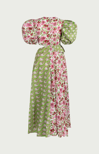 Vestido Maxi con Estampado Floral y Recortes para Mujer, con Mangas Abullonadas, Estilo Bohemio, para Fiestas de Verano - Product Image 5
