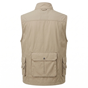 Chaleco de pesca con múltiples bolsillos para hombre, ropa exterior sin mangas con cremallera, chaleco utilitario transpirable a prueba de viento para exteriores - Product Image 3