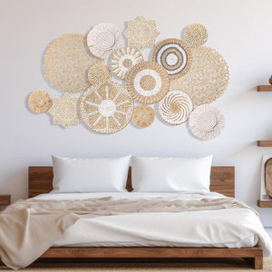 Décoration murale d'accent rustique et côtier DreamCraft sur toile de jute, origine Vietnam - Product Image 2