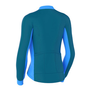 Top deportivo azul con cremallera frontal completa, transpirable, unisex, para viajes y ciclismo, top deportivo morado y rosa de manga larga - Product Image 4