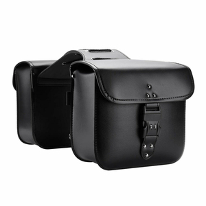 Ensemble de sacs de selle en cuir pour chevaux, 2 pièces, noir, ajustement universel, pochettes de selle pour le rangement de l'équipement d'équitation - Product Image 6
