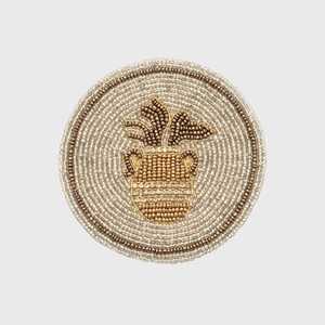 Round Handmade <b>Beaded</b> <b>Coaster</b> Set for Cups Glasses and Beverage Table Protection At Best Price - Product Image 4
