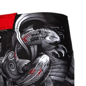 Pantalones Cortos Unisex de MMA con Estampado de Dragón Rojo y Negro, Impresión Digital, Transpirables, Ajuste Holgado, Poliéster, Absorción de Humedad, Ropa Deportiva de Combate - Product Image 6