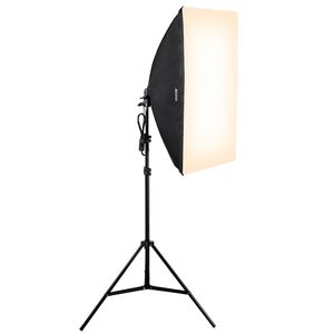 Kit di Illuminazione Fotografica Professionale LED 45W 3000-6500K con Softbox 50x70cm, 3 Effetti di Luce Continua e Treppiede - Product Image 1