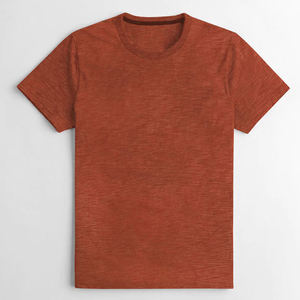 For Regular Fit Short Sleeve O-Neck Jersey Knitted Breathable T-Shirt Men's Casual Solid Color Blank 100% Cotton Plain Dyed - Product Image 1