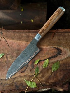 Couteau de chef en acier Damas forgé à la main, manche en bois d'olivier, style japonais, ambidextre, finition satinée, épaisseur 3,0 mm, pour usage en cuisine - Product Image 1