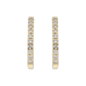 Pendientes de Aro de Oro de 14K con Rodio para Mujer, con Diamantes Naturales de 0.65ctw, 2.5g, con Corte Brillante Clásico y Engaste Compartido - Product Image 5